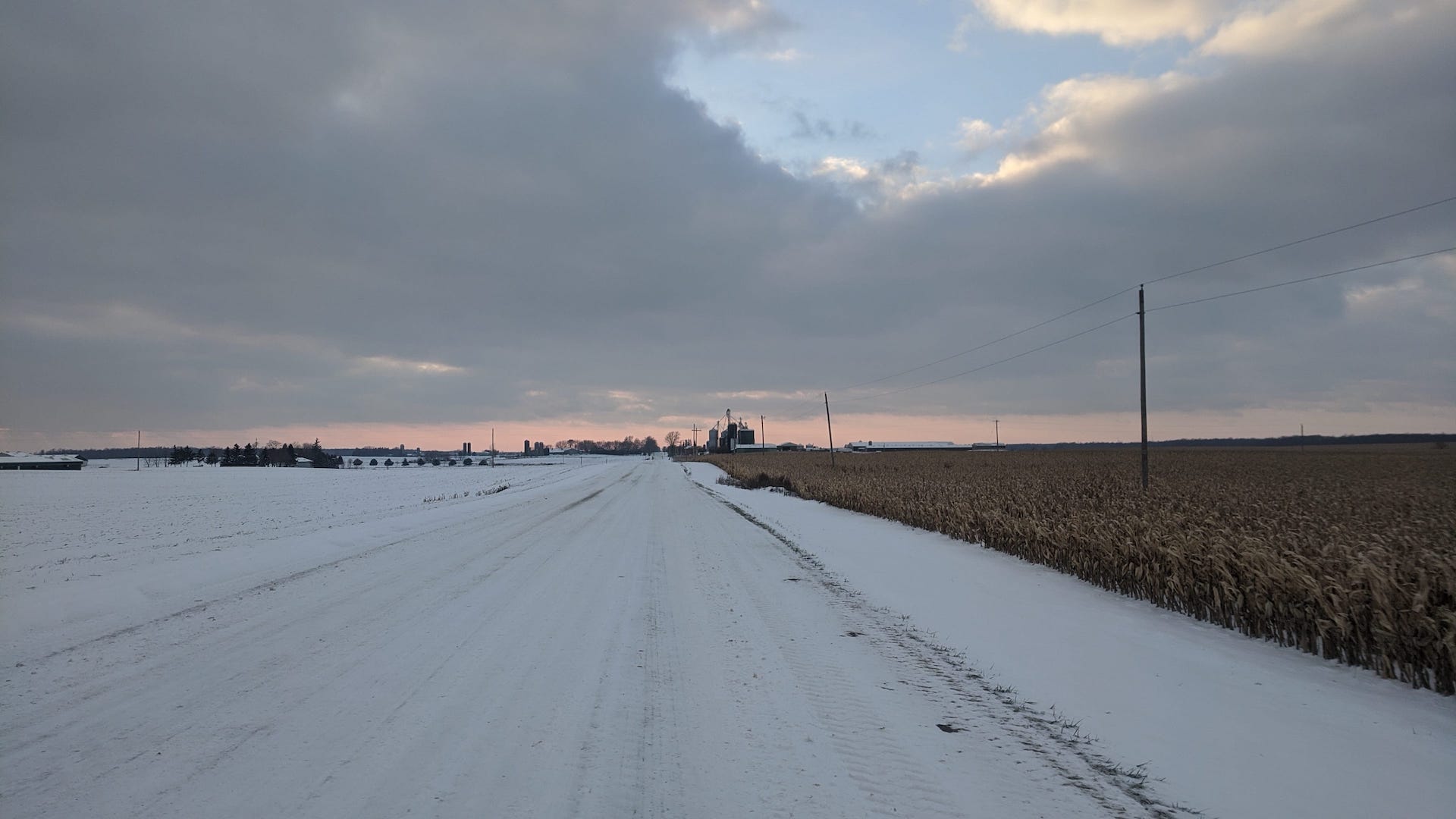 Snowy gravel roads