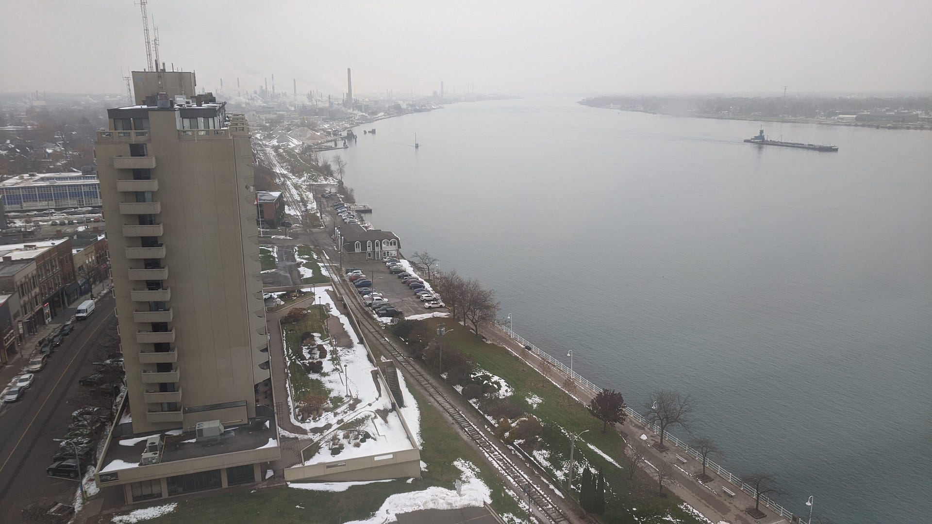 Saint Clair River from above